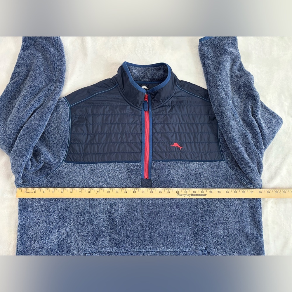 Tommy Bahama Big & Tall Sz 2XLB Hybrid Quilted Fleece 1/2 Zip Pullover Blue Red - Picture 5 of 10